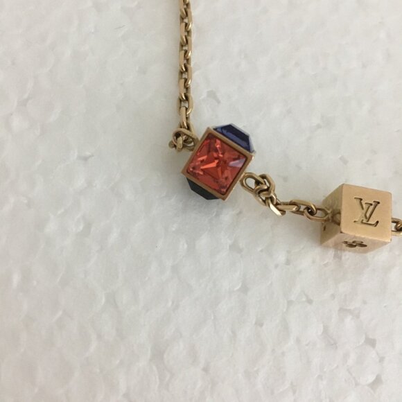 Louis Vuitton Crystal Gamble Station Bracelet 8" 100% Authentic Gold Plated - Picture 3 of 9